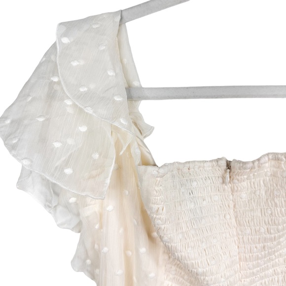 Modcloth NEW Southern Belles Ringing Maxi Dress Ivory Polka Dot Large White - Picture 8 of 16